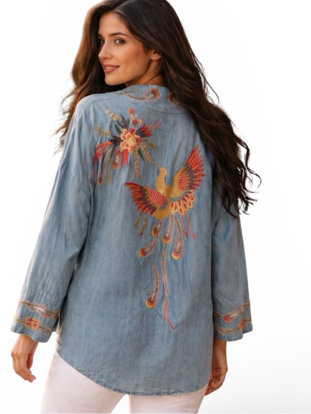 Johnny Was extremely heavily embroidered Kuren Tencel Kimono/Jacket NWT RARE